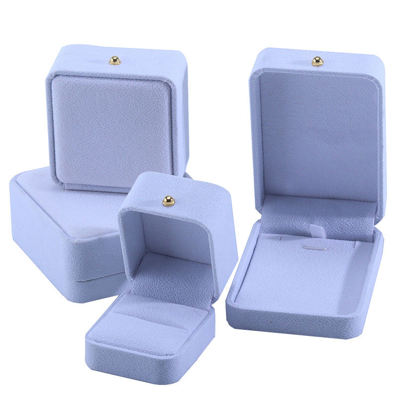 Customized White Velvet Jewelry Packaging Box for Necklace Bracelet Stud Earrings Ring
