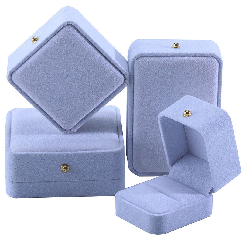 Customized White Velvet Jewelry Packaging Box for Necklace Bracelet Stud Earrings Ring