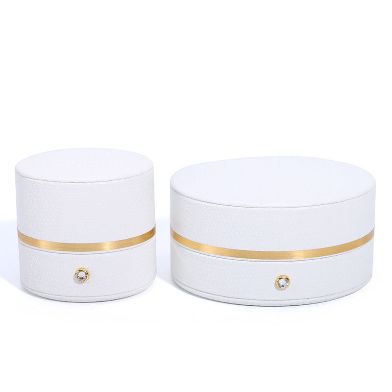 Customized Size White PU Leather Jewelry Box for Small Travel Portable and Functional