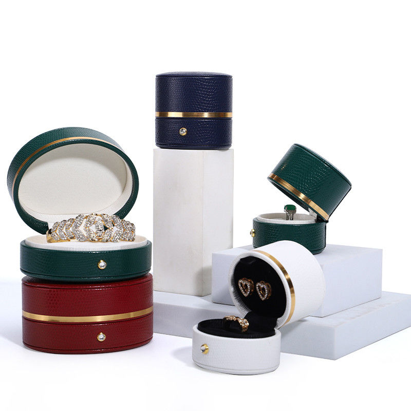 Customized Size White PU Leather Jewelry Box for Small Travel Portable and Functional