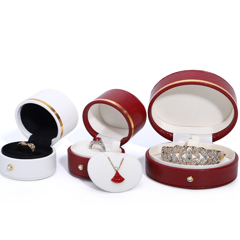 Customized Size White PU Leather Jewelry Box for Small Travel Portable and Functional