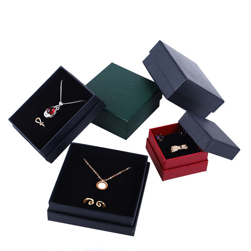 Wholesale manufacturing Luxury Jewellery Box Personalized Custom high end Necklace Bracelet Earrings Ring jewelry set Packaging cardboard paper lid and base Jewelry Box with logo