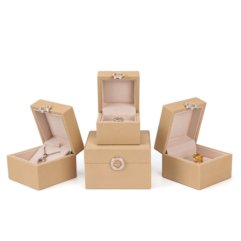 Custom Hot Stamping Logo Four-Leaf Clover PU Leather Jewelry Box for Customized Size Rings