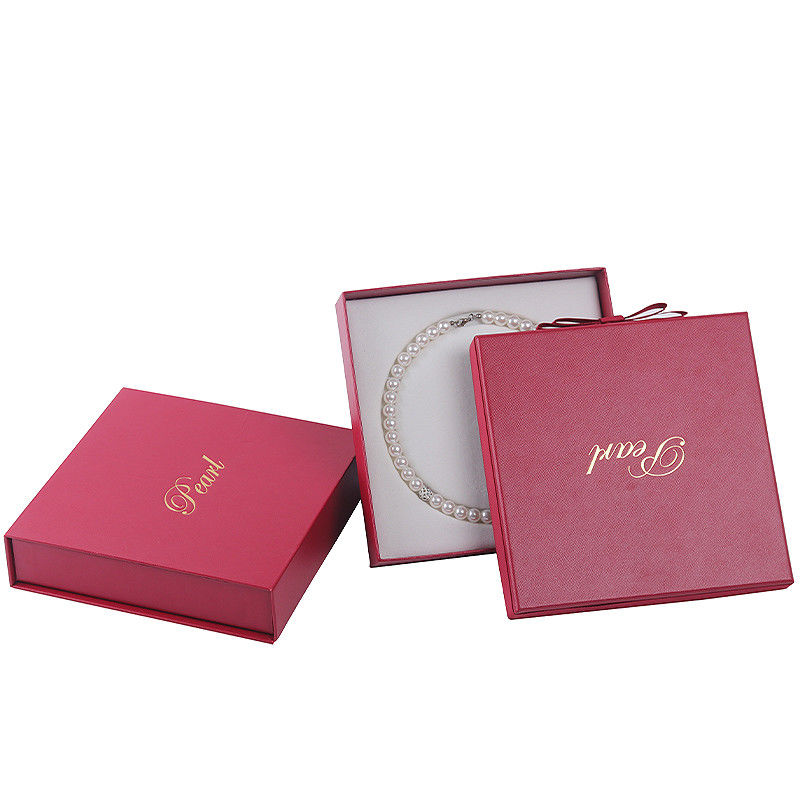 Hanhong Customized Size Red Jewelry Cardboard Paper Sleeve Box for Bracelet Necklace