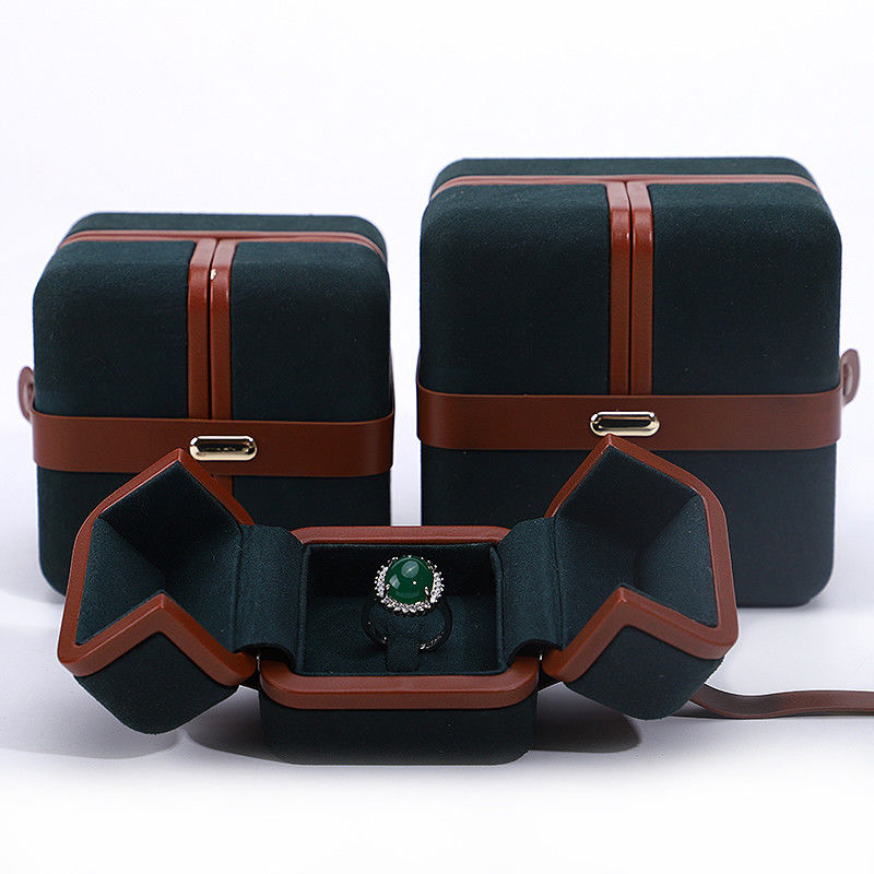 Hanhong Jewelry Box for Custom Logo Green Earrings Bracelet Necklace Ring Packaging