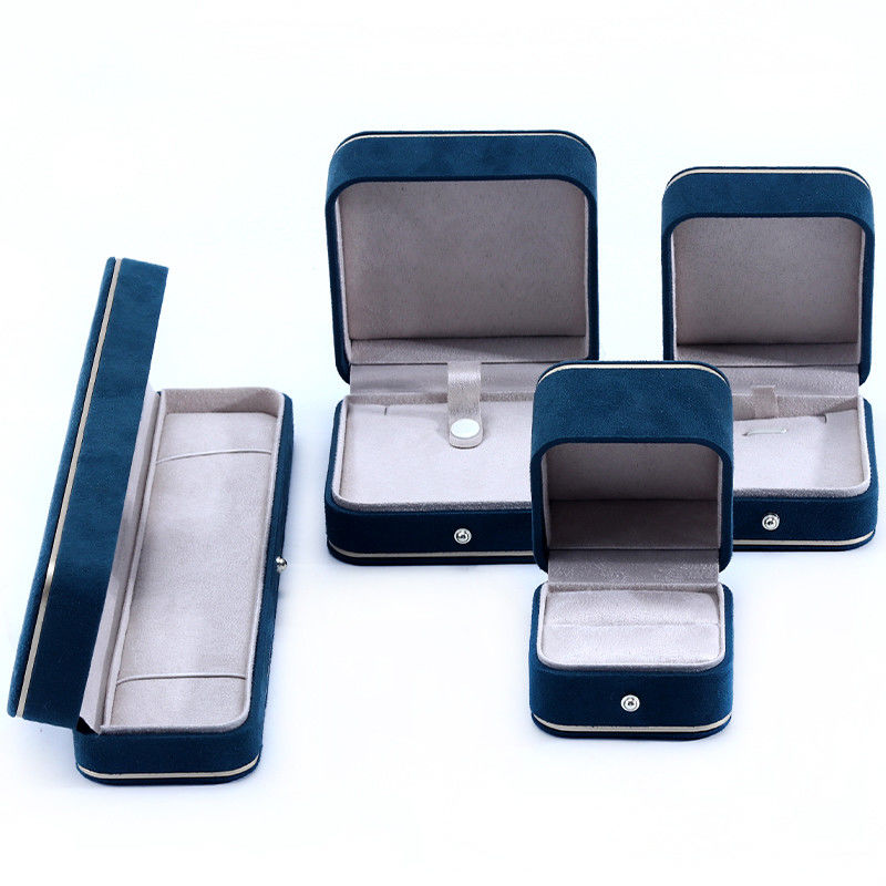 Velvet Material Jewelry Boxes for Hanhong 2023 Custom Logo Blue Bracelet Bracelet Box