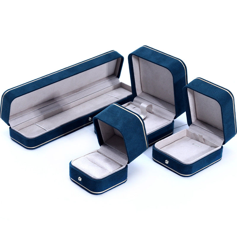 Velvet Material Jewelry Boxes for Hanhong 2023 Custom Logo Blue Bracelet Bracelet Box