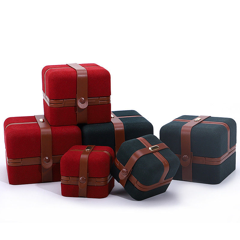 Hanhong Jewelry Box for Custom Logo Green Earrings Bracelet Necklace Ring Packaging