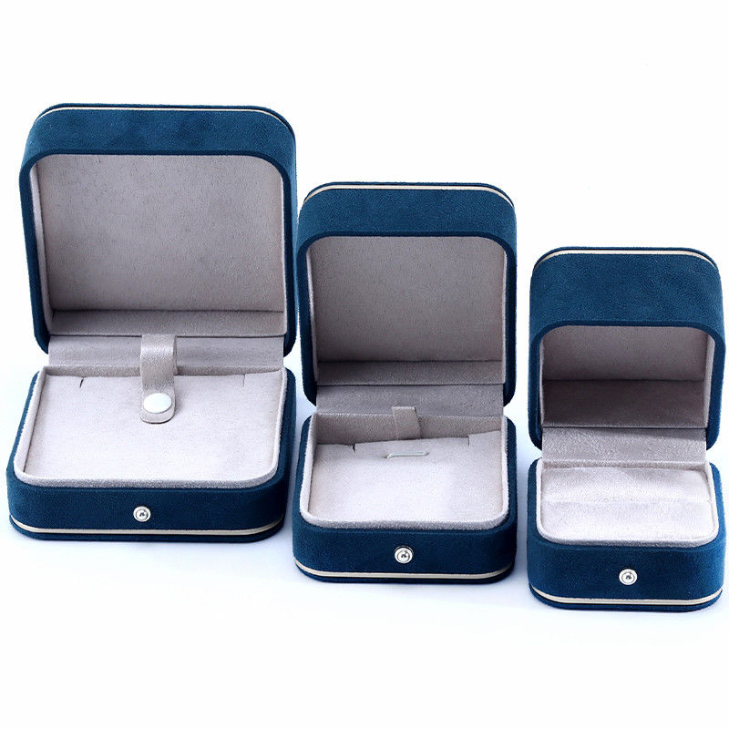 Velvet Material Jewelry Boxes for Hanhong 2023 Custom Logo Blue Bracelet Bracelet Box