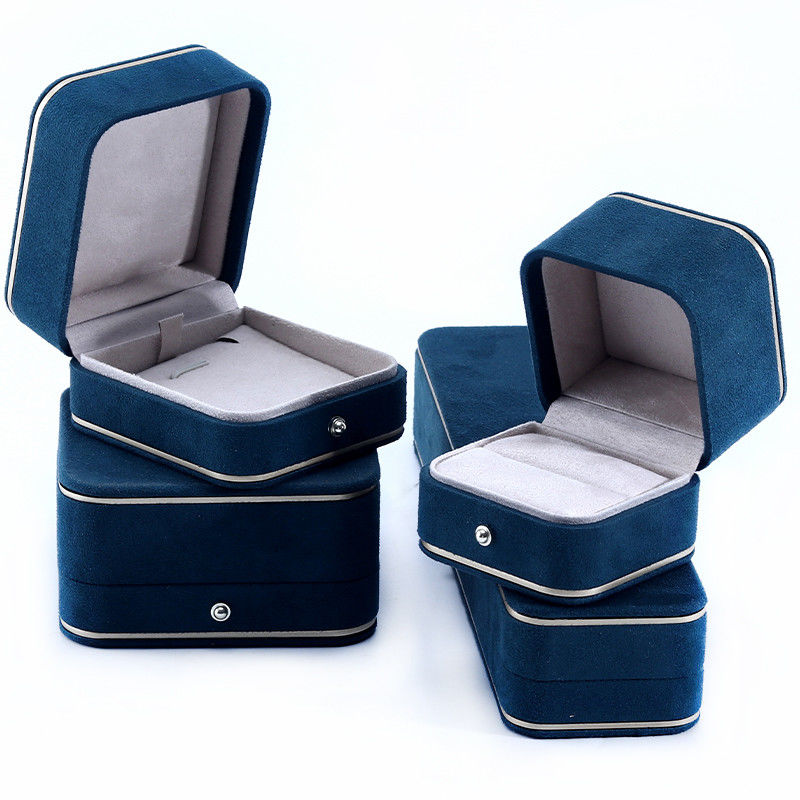 Velvet Material Jewelry Boxes for Hanhong 2023 Custom Logo Blue Bracelet Bracelet Box