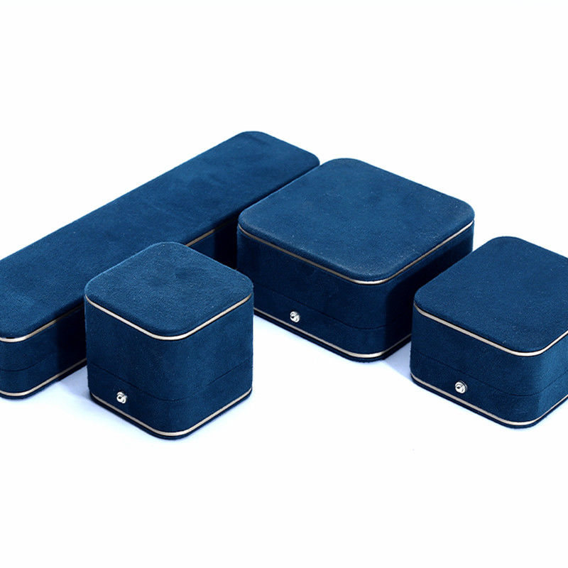 Velvet Material Jewelry Boxes for Hanhong 2023 Custom Logo Blue Bracelet Bracelet Box