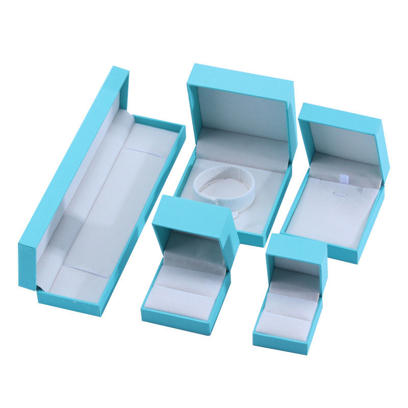 Handmade Eco Cardboard flip sky blue Jewelry Box customizable jewellery box
