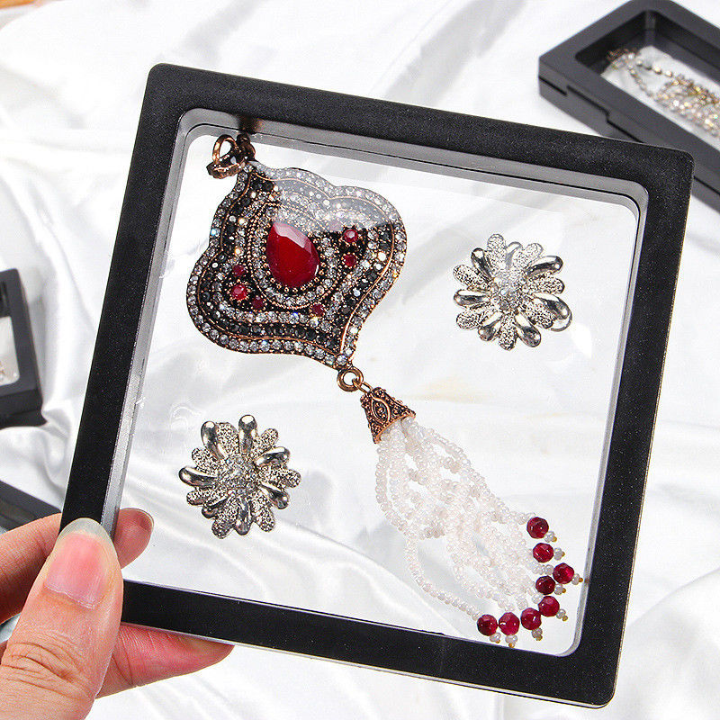 Jewelry Display PE Membrane Suspension Box , Transparent Film Floating Jewelry Case