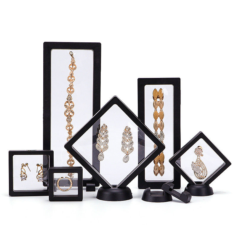 Jewelry Display PE Membrane Suspension Box , Transparent Film Floating Jewelry Case