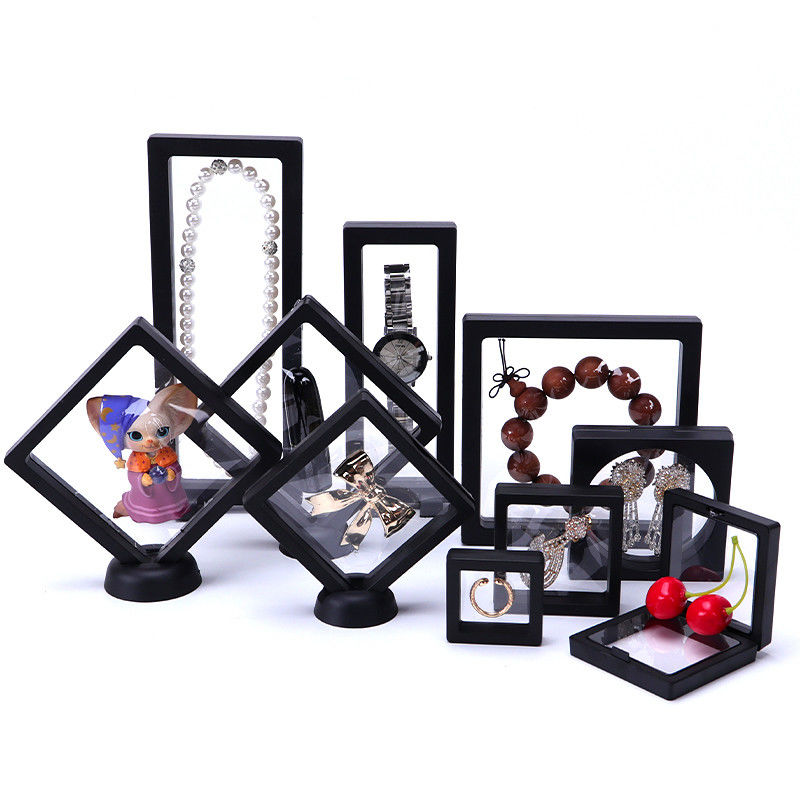 Jewelry Display PE Membrane Suspension Box , Transparent Film Floating Jewelry Case