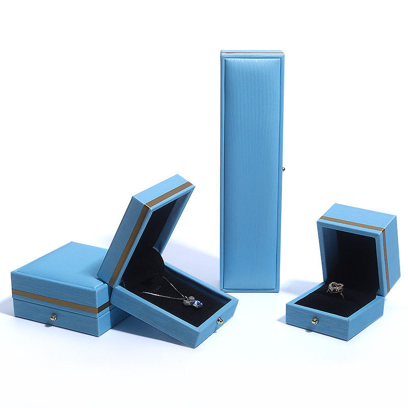 Hanhong Custom Blue Leather Jewelry Box for Ring Necklace Bracelet Wedding Contact Us
