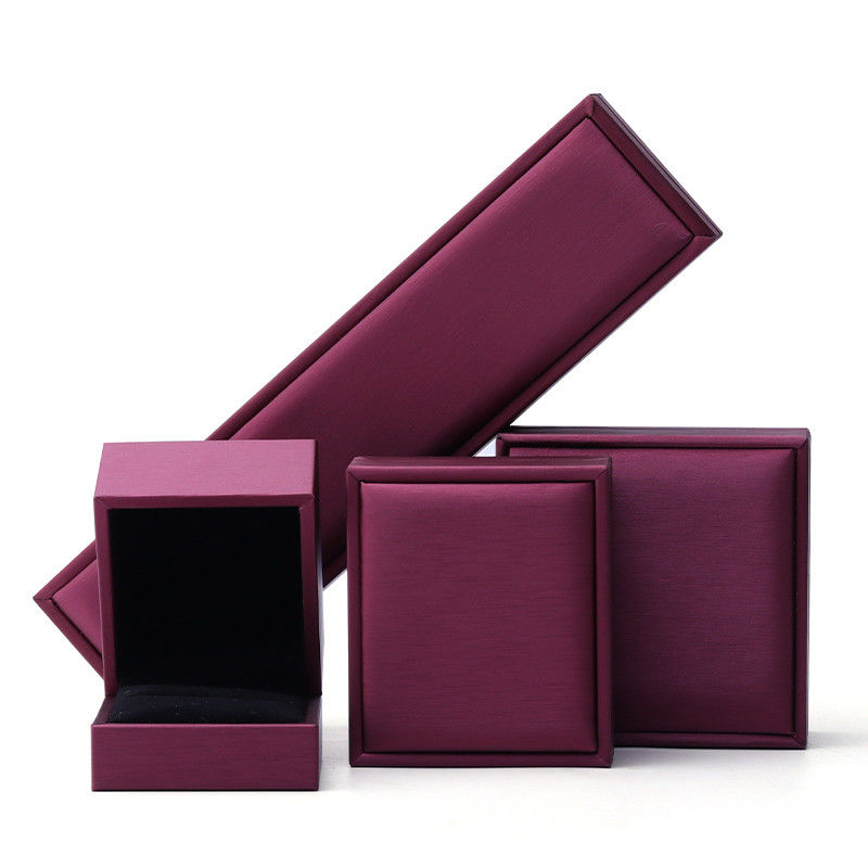 Custom Luxury Velvet Jewelry Packaging Box with Purple PU Leather from Hanhong
