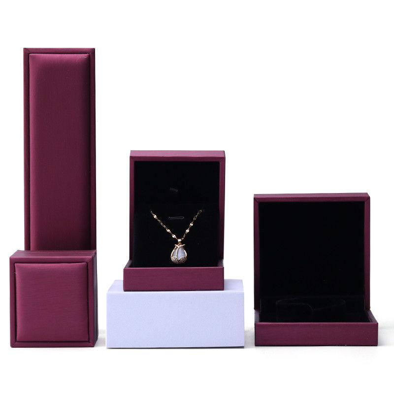 Custom Luxury Velvet Jewelry Packaging Box with Purple PU Leather from Hanhong