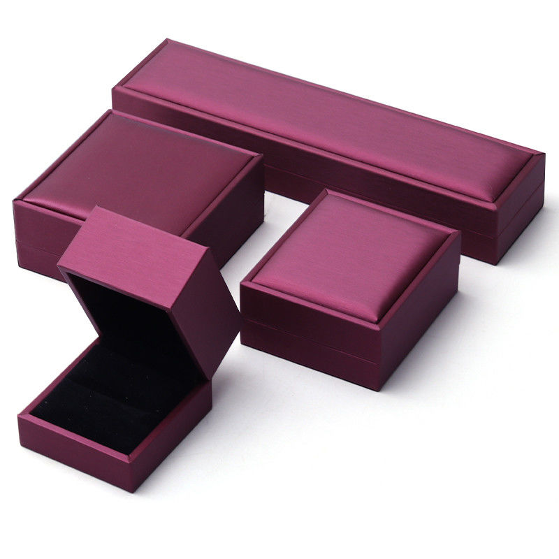 Custom Luxury Velvet Jewelry Packaging Box with Purple PU Leather from Hanhong