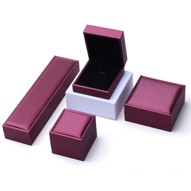 Custom Luxury Velvet Jewelry Packaging Box with Purple PU Leather from Hanhong