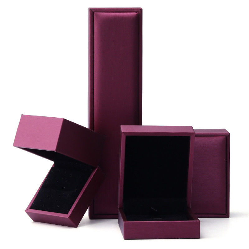 Custom Luxury Velvet Jewelry Packaging Box with Purple PU Leather from Hanhong