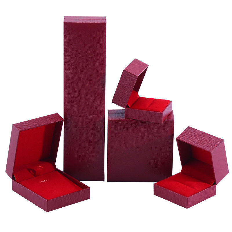 Handmade Eco Cardboard flip red Jewelry Box customizable jewellery box