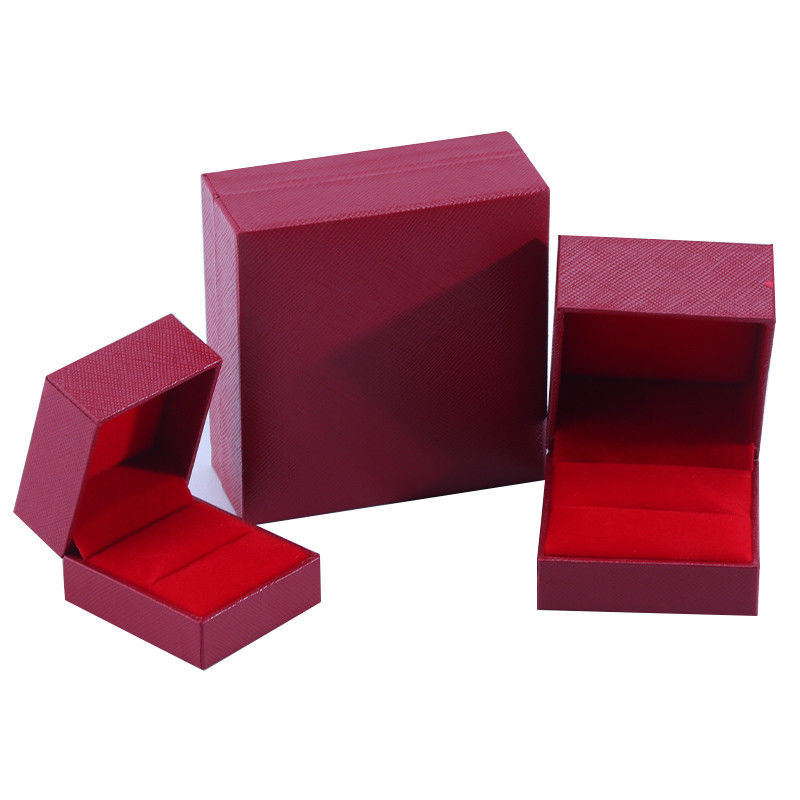 Handmade Eco Cardboard flip red Jewelry Box customizable jewellery box