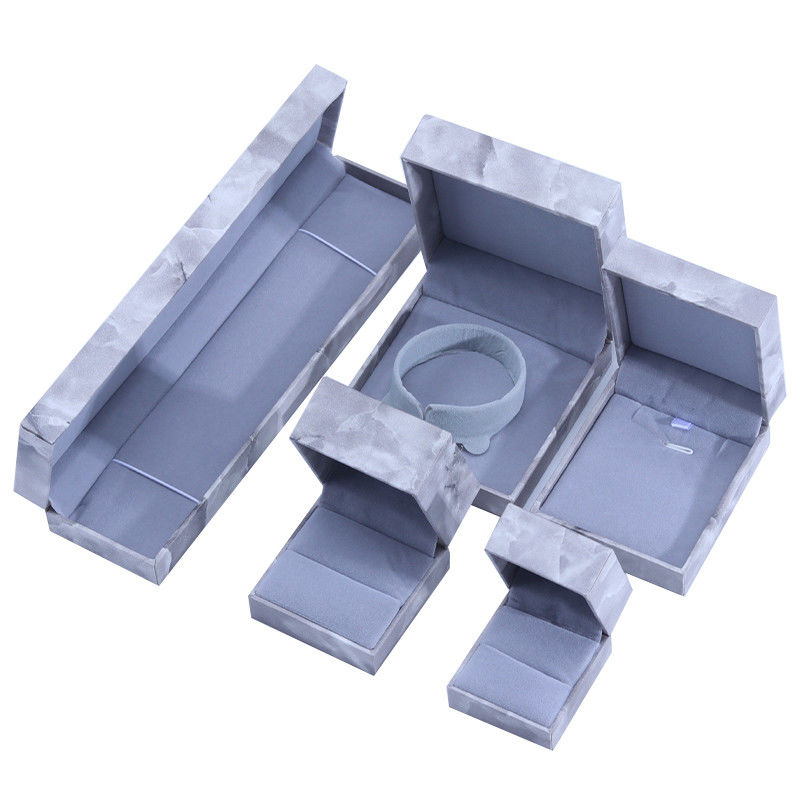 Handmade Eco Cardboard flip marble Jewelry Box customizable jewellery box