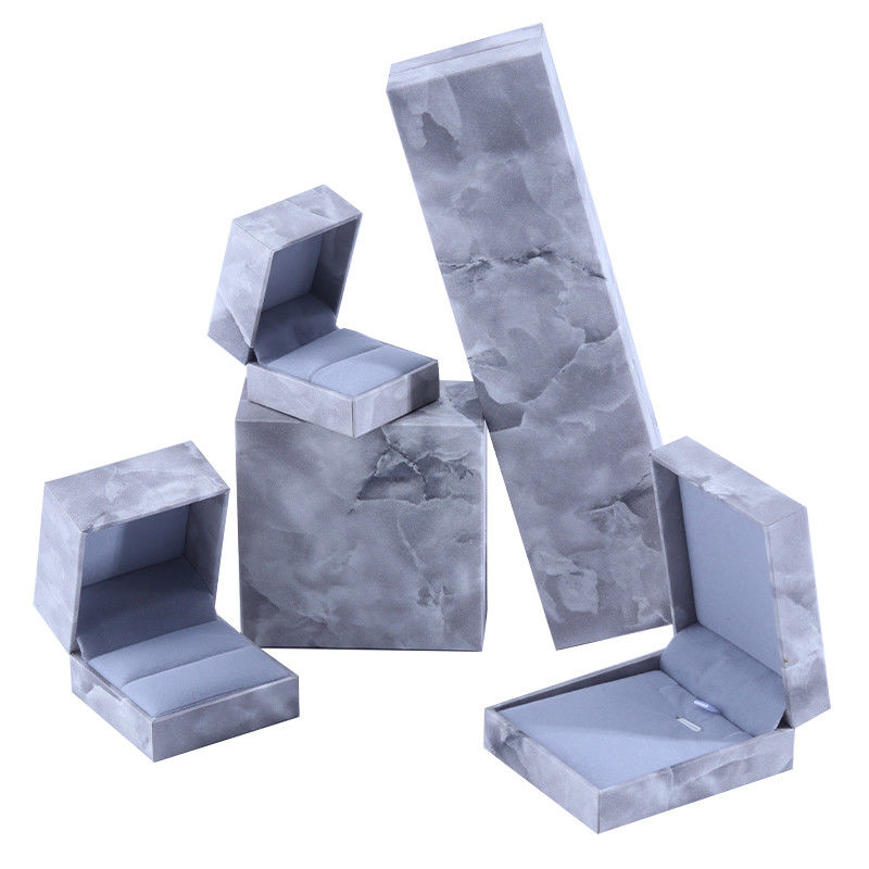 Handmade Eco Cardboard flip marble Jewelry Box customizable jewellery box