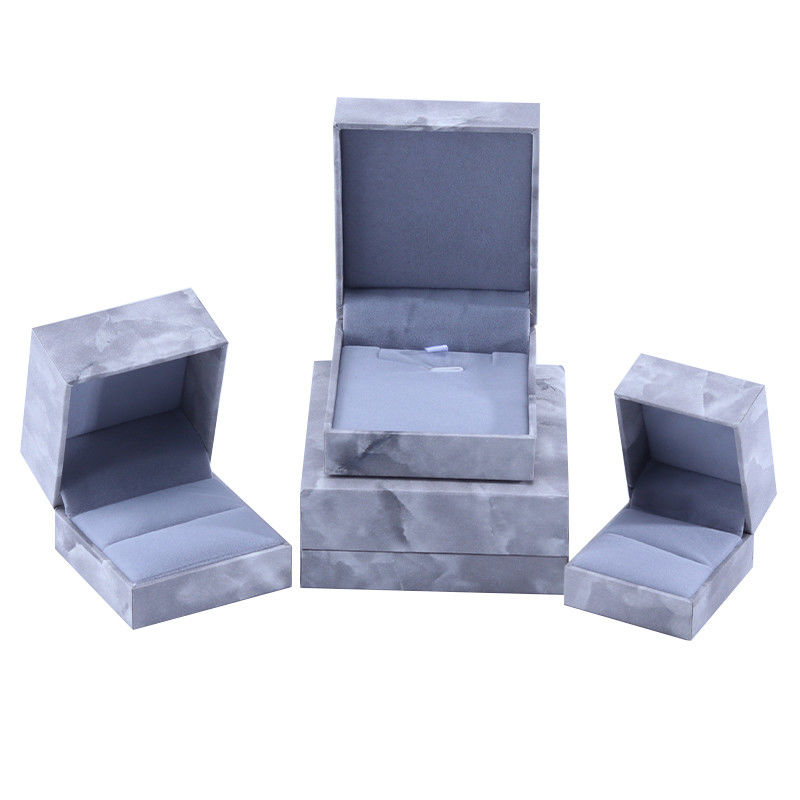 Handmade Eco Cardboard flip marble Jewelry Box customizable jewellery box