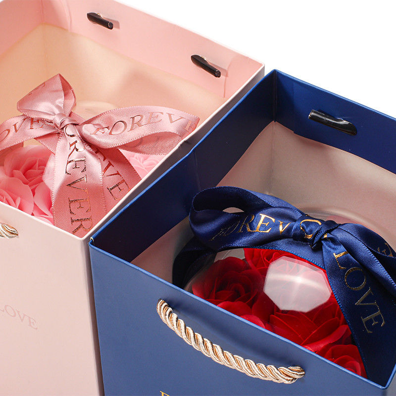 OEM Logo Round Save Rose Flower Jewelry Box For Wedding Birthday Bridesmaid Gift