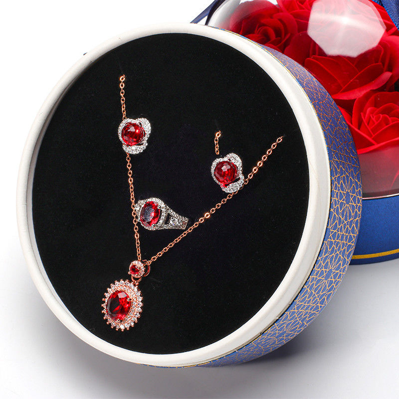 OEM Logo Round Save Rose Flower Jewelry Box For Wedding Birthday Bridesmaid Gift