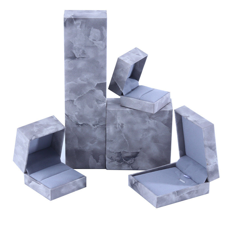 Handmade Eco Cardboard flip marble Jewelry Box customizable jewellery box