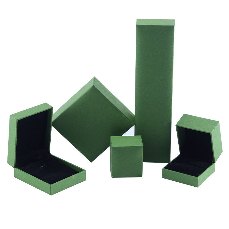 Handmade Eco Cardboard flip green Jewelry Box customizable jewellery box