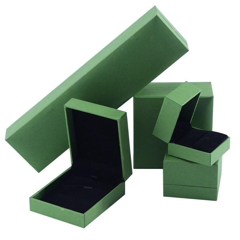 Handmade Eco Cardboard flip green Jewelry Box customizable jewellery box