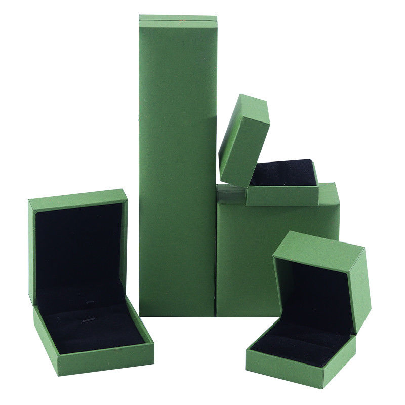 Handmade Eco Cardboard flip green Jewelry Box customizable jewellery box