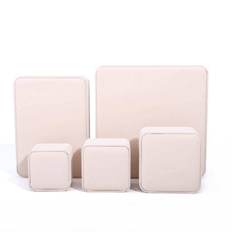 Custom Luxury Necklace Packaging Box with White PU Leather and Velvet Lining Contact Us