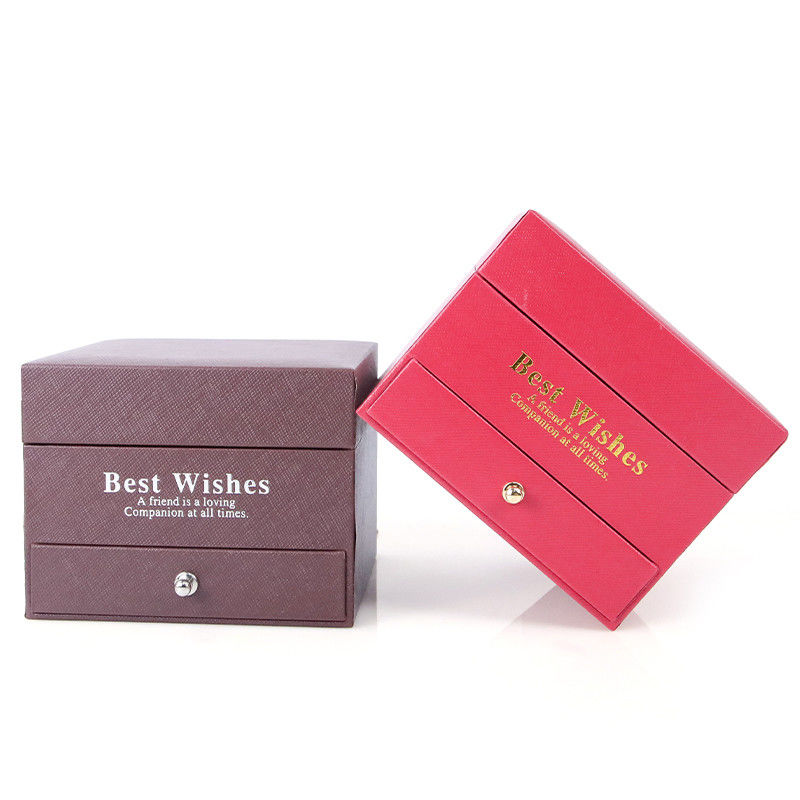 Customized Size Luxury Square Jewelry Box Jewellry Gift Wrapping Box With Rose