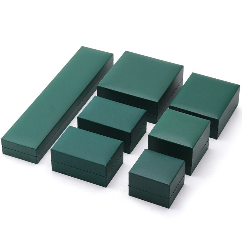 Luxury Green Jewelry Paper Box Earrings Necklace Pendant Ring Packaging Custom Logo