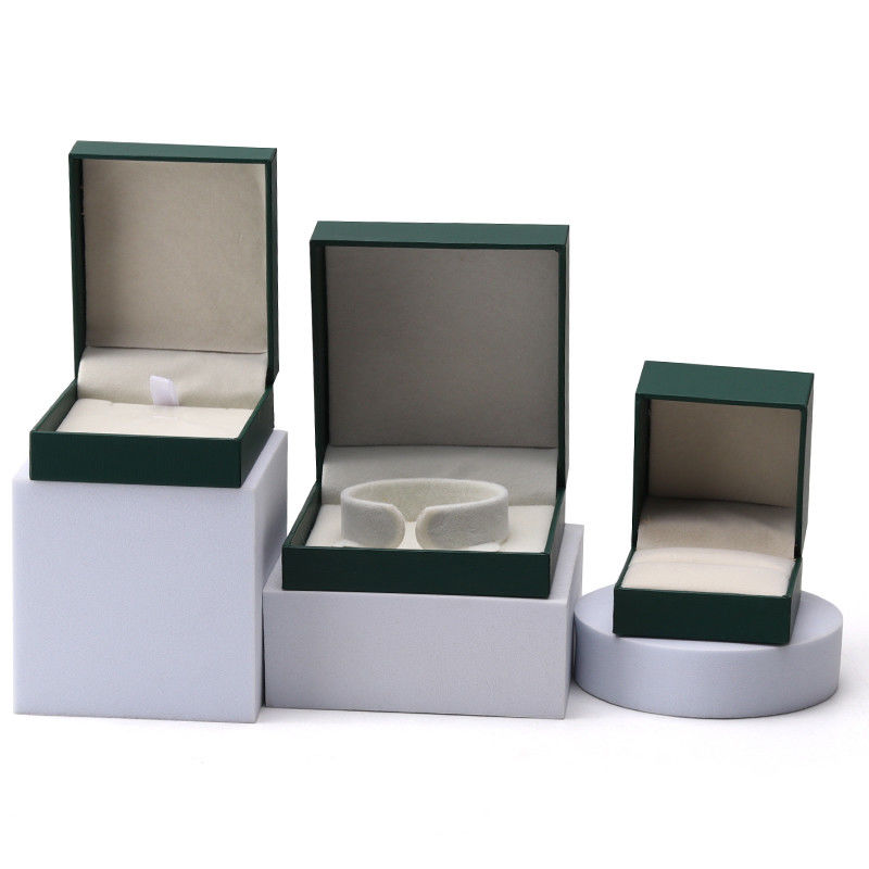 Luxury Green Jewelry Paper Box Earrings Necklace Pendant Ring Packaging Custom Logo