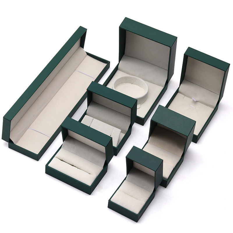 Luxury Green Jewelry Paper Box Earrings Necklace Pendant Ring Packaging Custom Logo