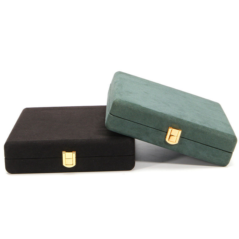 Black Hanhong Custom Rounded Corner Microfiber Leather Ring Jewelry Packaging Box Luxury Set Pearl Necklace Jewelry Storage Box