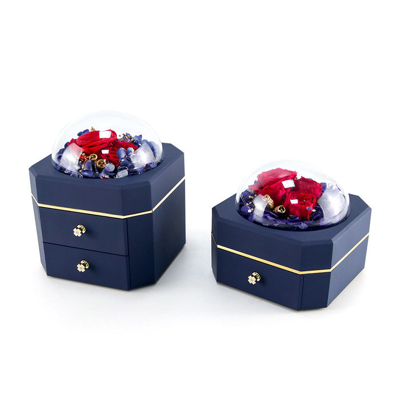 Flower Jewelry Box Necklace Ring Jewelry Box With Roses For Valentine'S Day Surprise