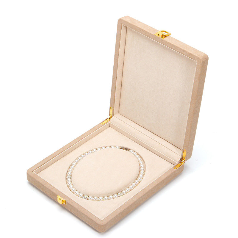 Luxury Jewelry Package for Pearl Necklace Custom Rounded White Microfiber Leather Ring Storage Box
