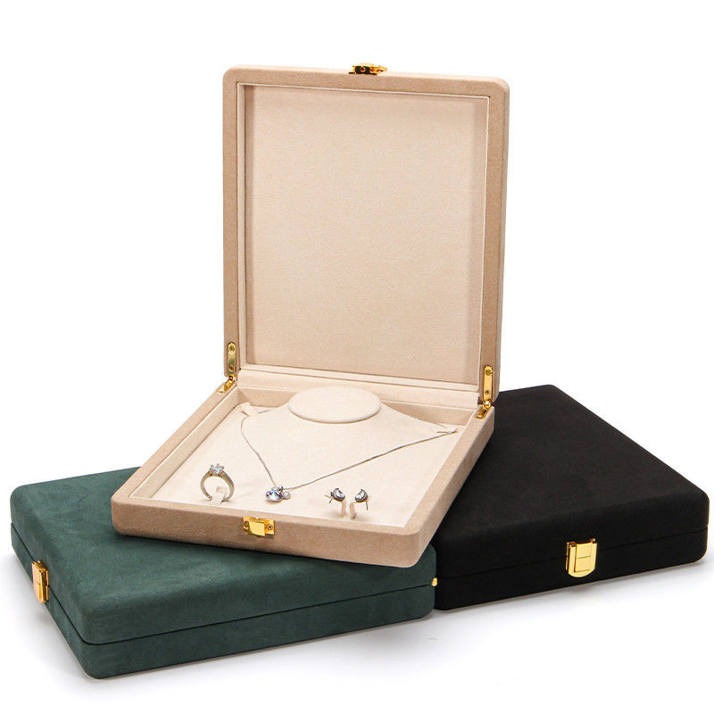 Luxury Jewelry Package for Pearl Necklace Custom Rounded White Microfiber Leather Ring Storage Box
