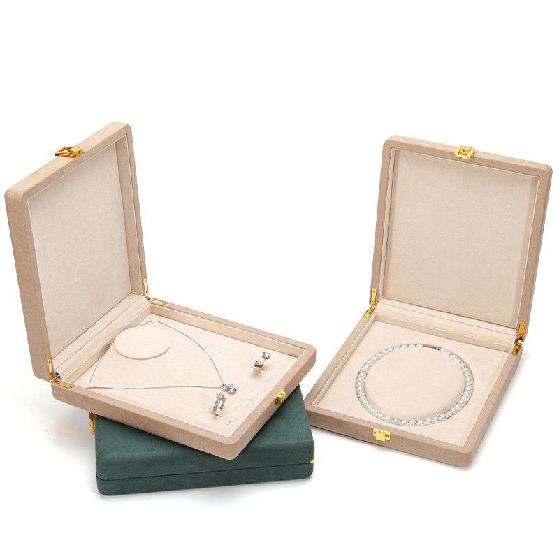 Luxury Jewelry Package for Pearl Necklace Custom Rounded White Microfiber Leather Ring Storage Box