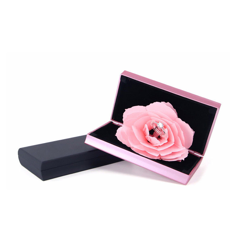 OEM Black Safflower Jewelry Packaging Case Rose Flower Gift Box For Jewellry