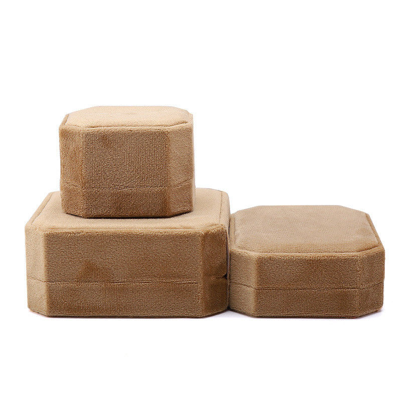 elegant handmade Yellow Octagonal Velvet Jewelry Box for Necklace Earrings Bracelet Ring