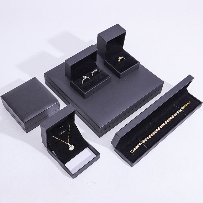 Handmade Eco Cardboard flip black Jewelry Box customizable jewellery box