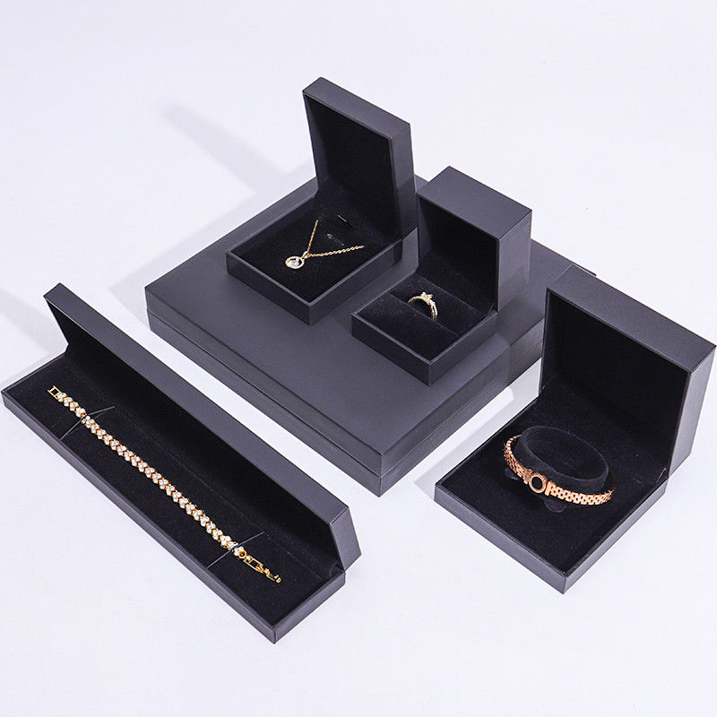 Handmade Eco Cardboard flip black Jewelry Box customizable jewellery box